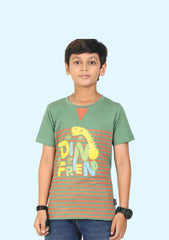 Boys Printed Pure Cotton T Shirt (Pack of 1)