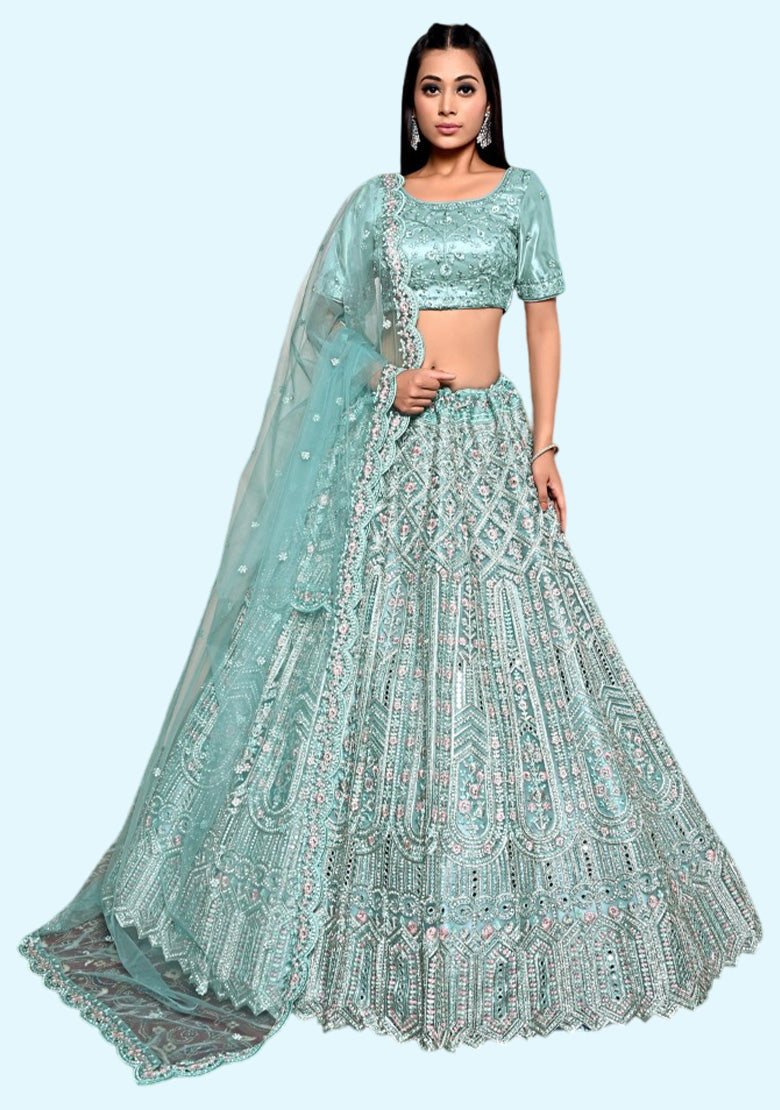 Women Multicolor Semi Stitched Lehenga Choli Set with Dupatta