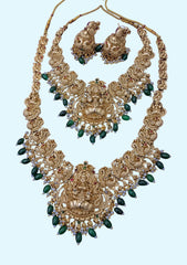 Temple South Indian Combo Necklace With Earring Jewellery Set For Wedding / Engagement / Reception