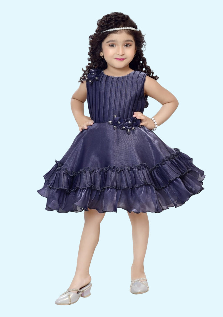 Classy Girls Navy Blue Frocks & Dresses