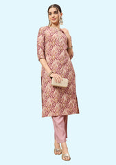 Women's Rayon Foil Print Kurta and Palazzo Set