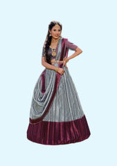 Girls Lehenga With Zari Semi Stitched And Dupata For a Graceful Indian Look.