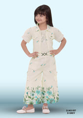 Girls Party (Festive) Top Pyjama D.no:187 D Grey