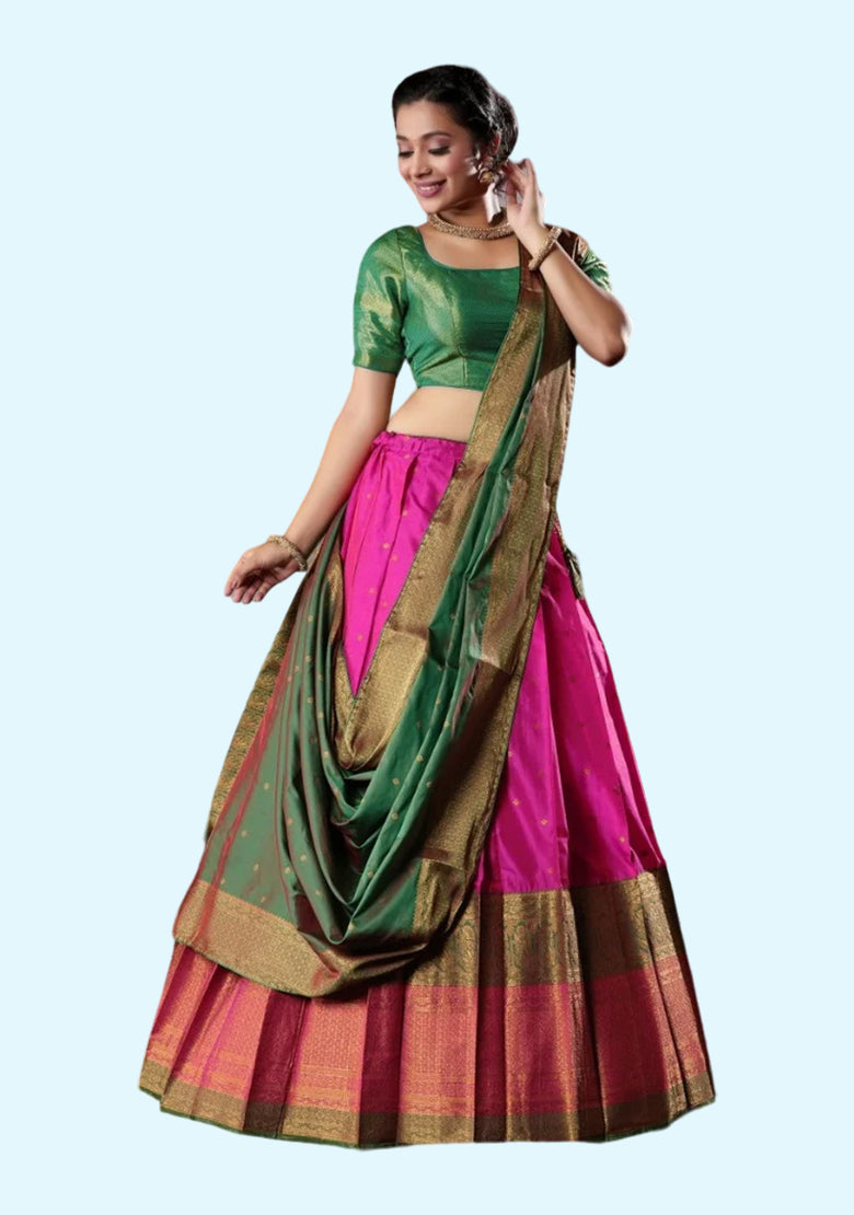 New Semi Stitiched Banarasi Lehenga Choli