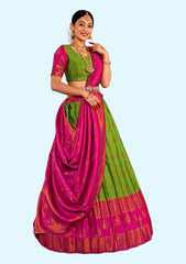 Multicolor New Semi Stitiched Banarasi Lehenga Choli