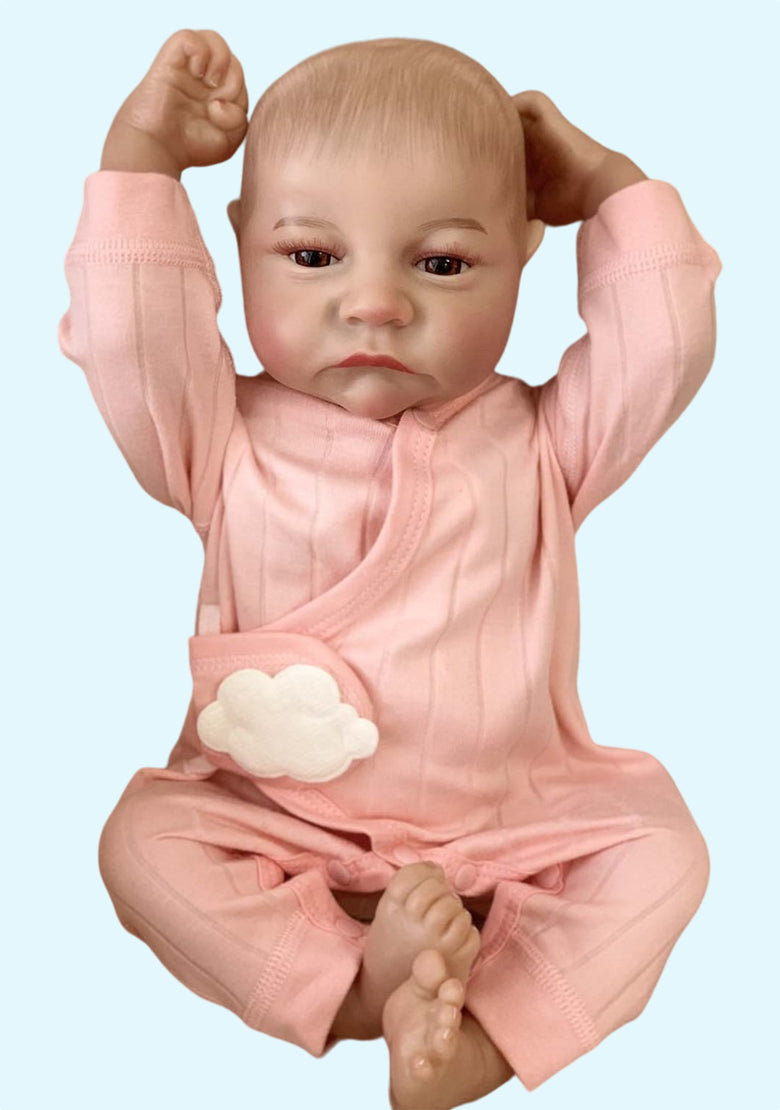 Silicone Baby Girl - 18 Inch Realistic Reborn Baby Dolls Girl Eyes Opened, Christmas and Birthday Gifts for 3+