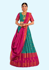 Multicolor New Semi Stitiched Banarasi Lehenga Choli