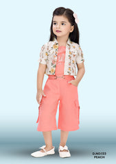 Girls Party(Festive) Top Pant D.no:133 Peach, Blue