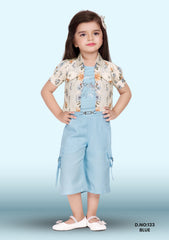 Girls Party(Festive) Top Pant D.no:133 Peach, Blue
