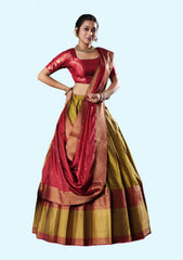 New Semi Stitiched Banarasi Lehenga Choli