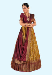 Multicolor New Semi Stitiched Banarasi Lehenga Choli