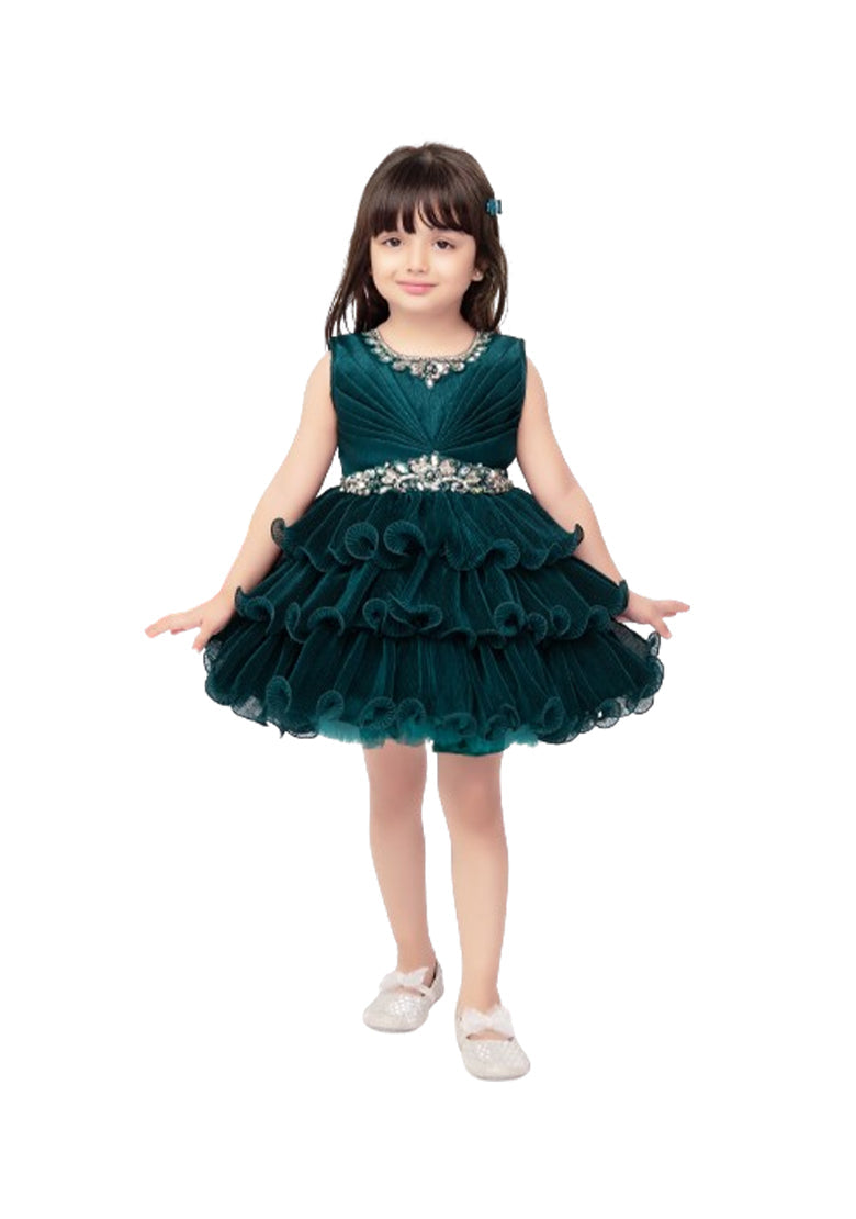 Green Princess Traditional Gown for Girls