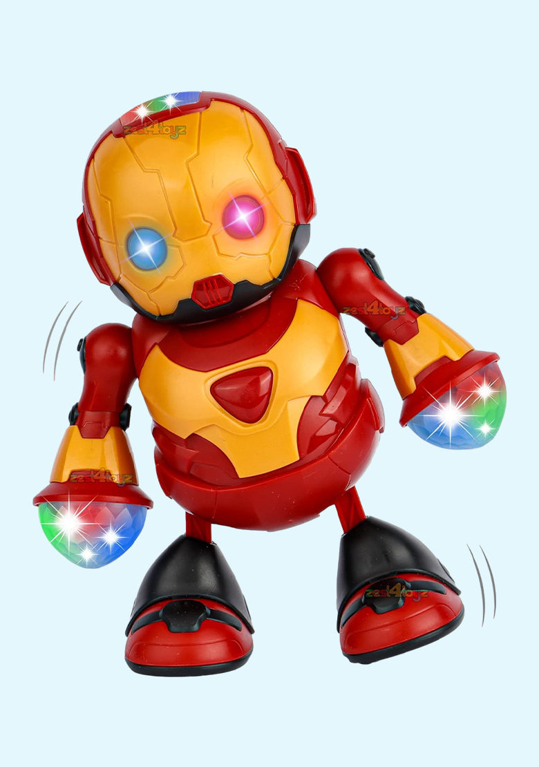 360 Degree Rotating Dancing Hero Robot with Bump n Go Action ,3D Lights and Music Toys for Kids