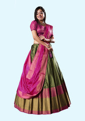 New Semi Stitiched Banarasi Lehenga Choli