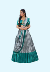 Girls Lehenga With Zari Semi Stitched And Dupata For a Graceful Indian Look.