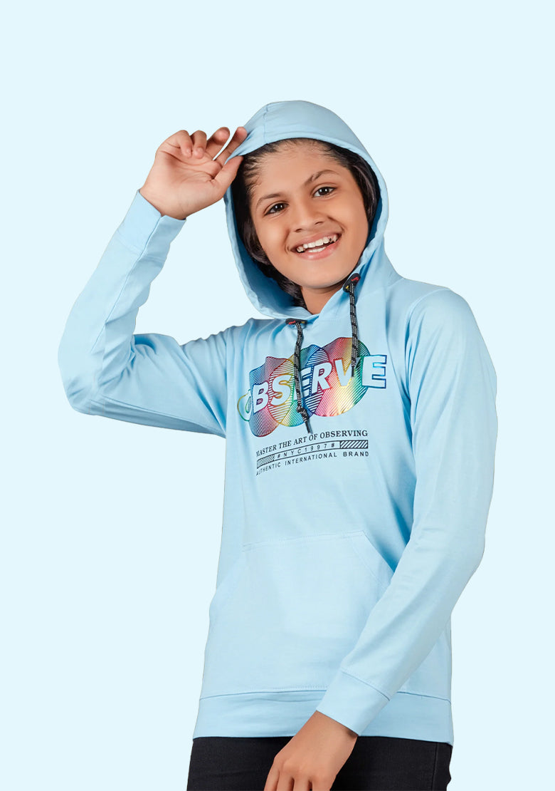 Full Sleeve Hoodies T-Shirt Light Blue