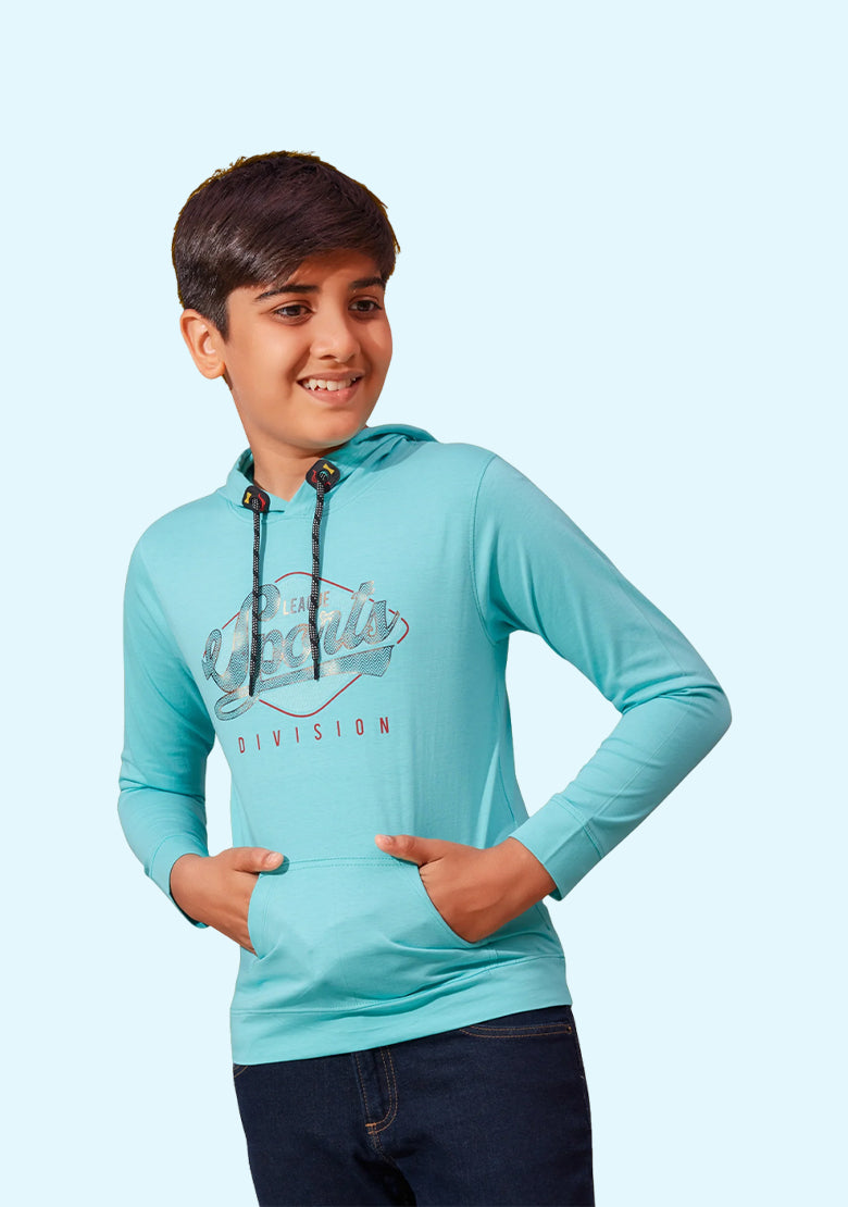 Full Sleeve Hoodies T-Shirt Aqua Green