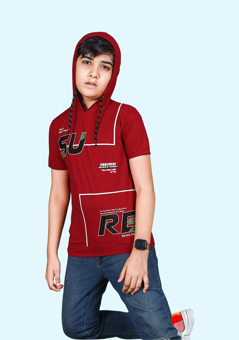 Kids Hoodie T-Shirt Red