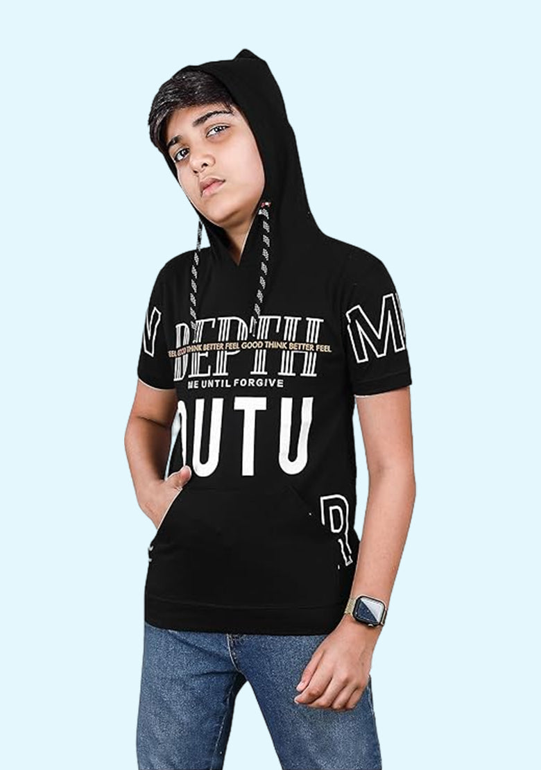 Kids Hoodie T-Shirt Black