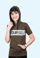 Kids Hoodie T-Shirt Military Green