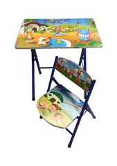 Folding Study Table and Chair, Cartoon Printed