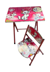 Folding Study Table and Chair, Cartoon Printed