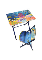 Folding Study Table and Chair, Cartoon Printed