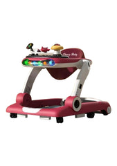 Foldable Baby Activity Walker With Airplane Toy Tray