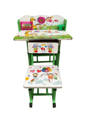 Morges Cartoon Printed Adjustable Kids Study Table with Chair Set