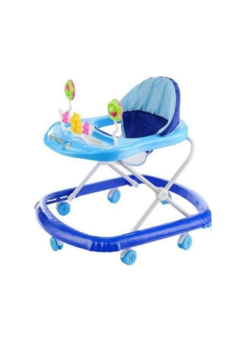 Baby Walker Round Kids Walker for Babies Cycle with Adjustable Height and Musical Toy Bar Rattles and Toys Ultra Soft Seat-Activity Walker