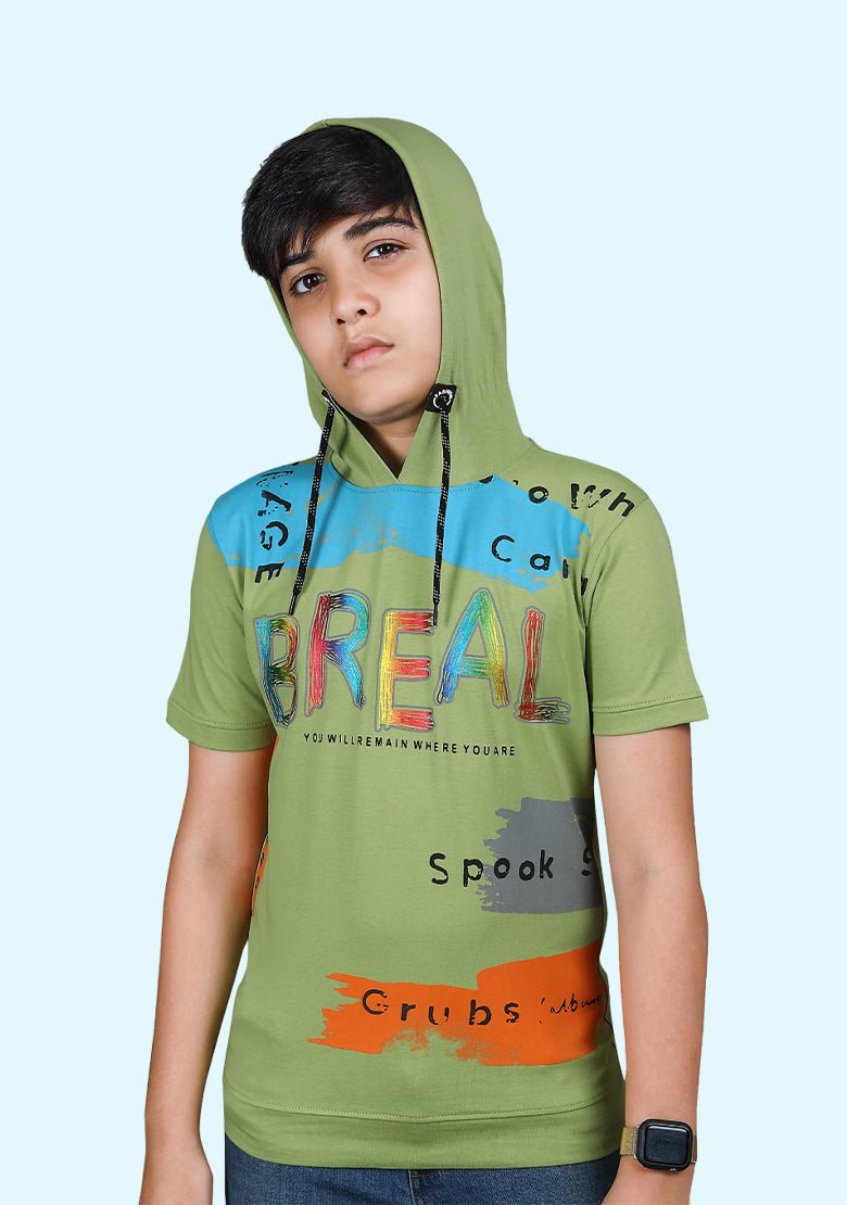 Kids Hoodie T-Shirt Pista Green