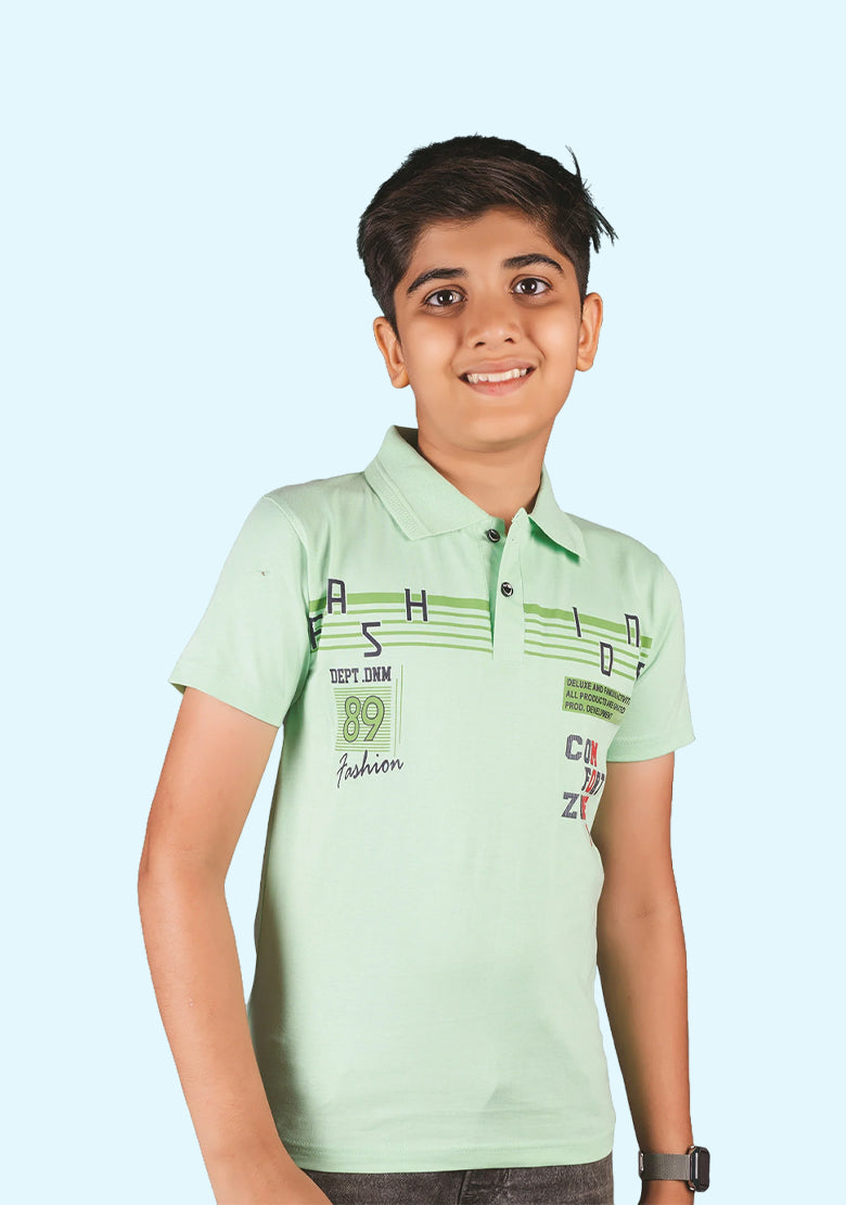 Kids Polo T-Shirt Milk Green