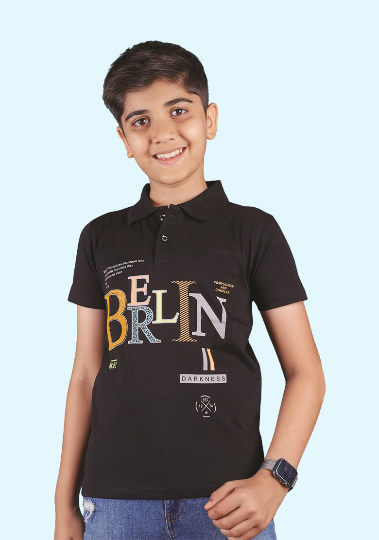 Kids Polo T-Shirt Black