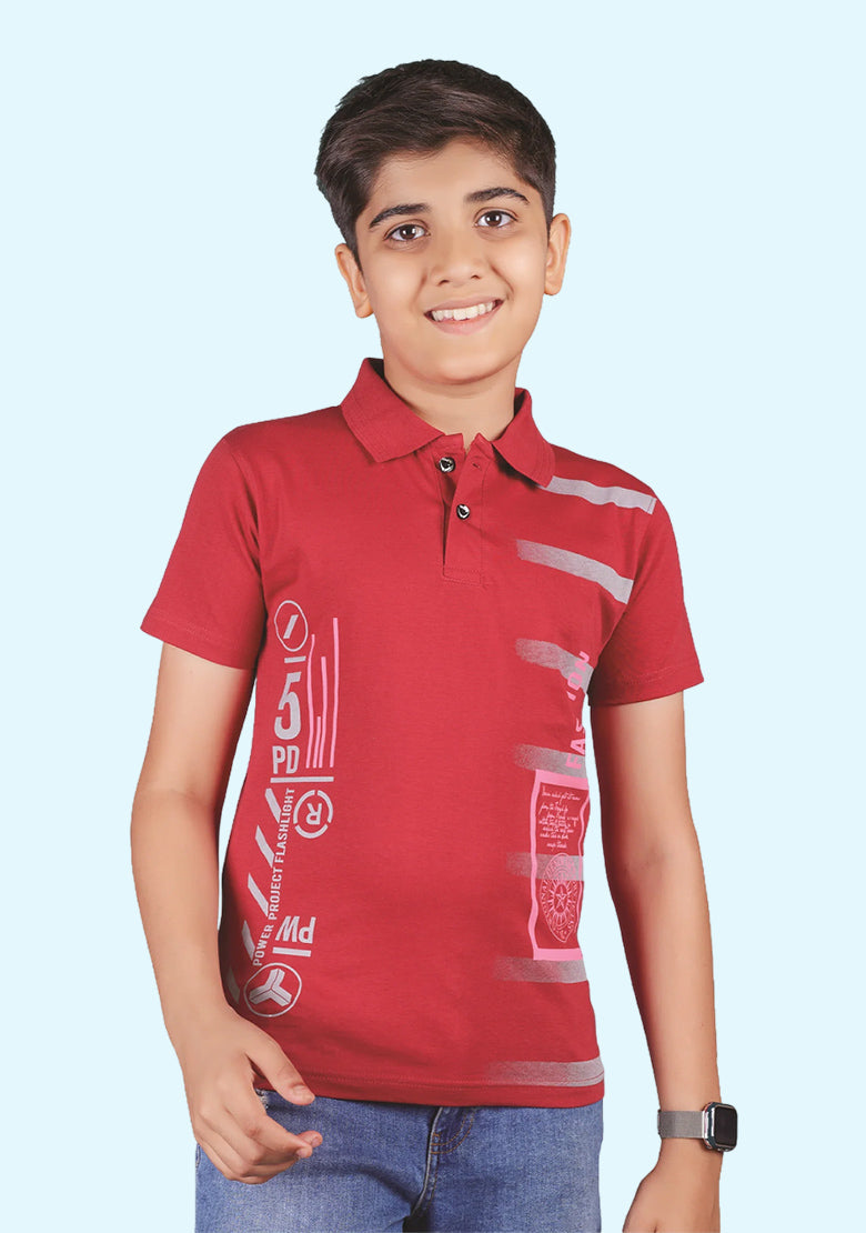 Kids Polo T-Shirt Red