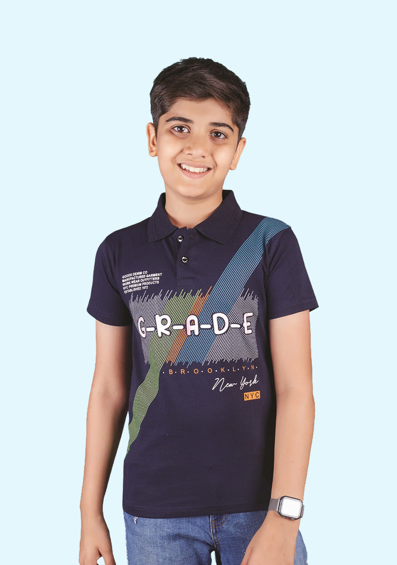 Kids Polo T-Shirt Navy Blue