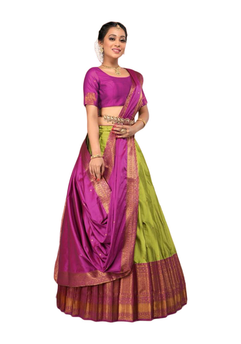 Girls Semi Stitched Lehenga with Dupatta