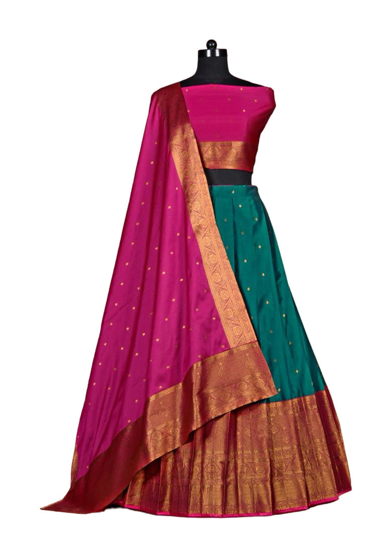 Womens Semi Stitched Lehenga with Dupatta