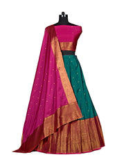 Womens Semi Stitched Lehenga with Dupatta