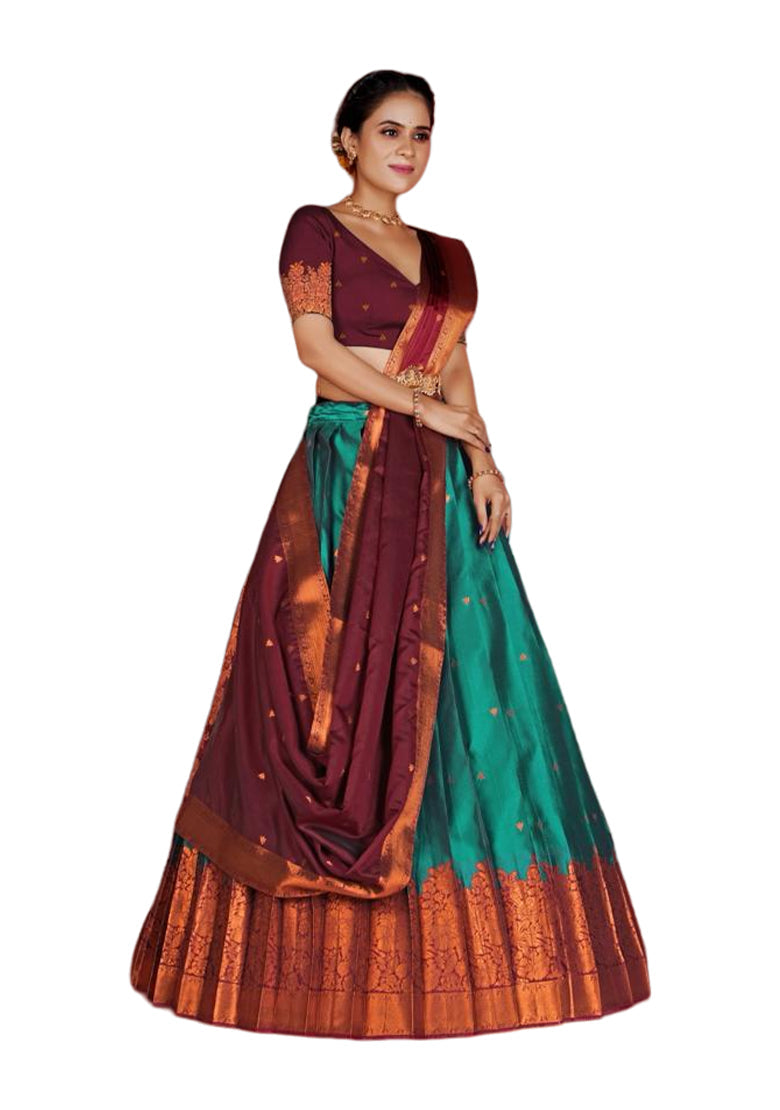 Girls Semi Stitched Lehenga with Dupatta