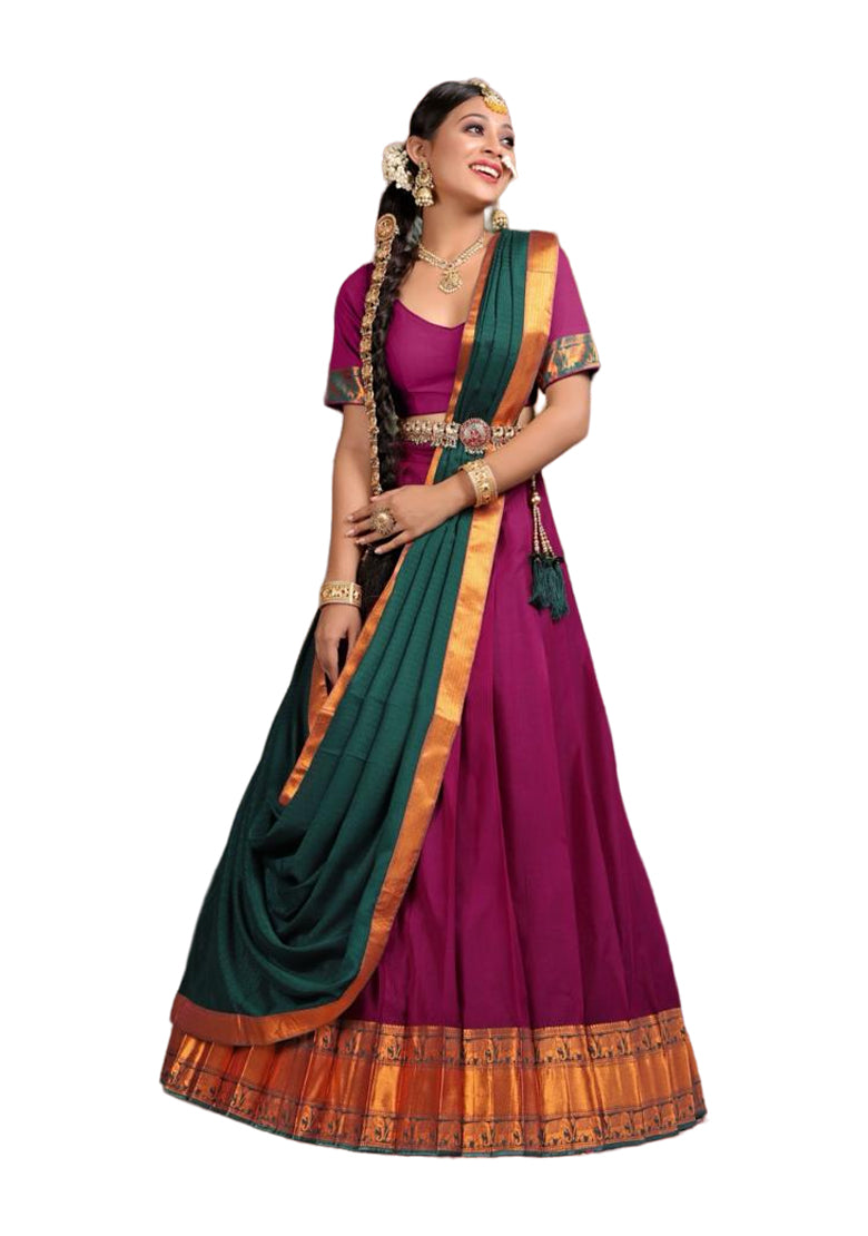 Girls Semi Stitched Lehenga with Dupatta