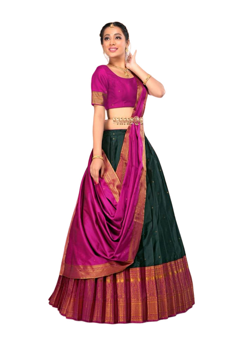 Girls Semi Stitched Lehenga with Dupatta