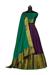 Womens Semi Stitched Lehenga with Dupatta