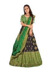 Girls Semi Stitched Lehenga with Dupatta