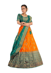 Girls Semi Stitched Lehenga with Dupatta