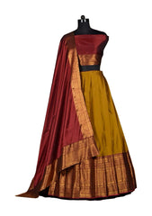 Womens Semi Stitched Lehenga with Dupatta