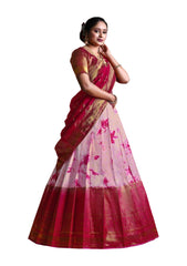 Girls Semi Stitched Lehenga with Dupatta